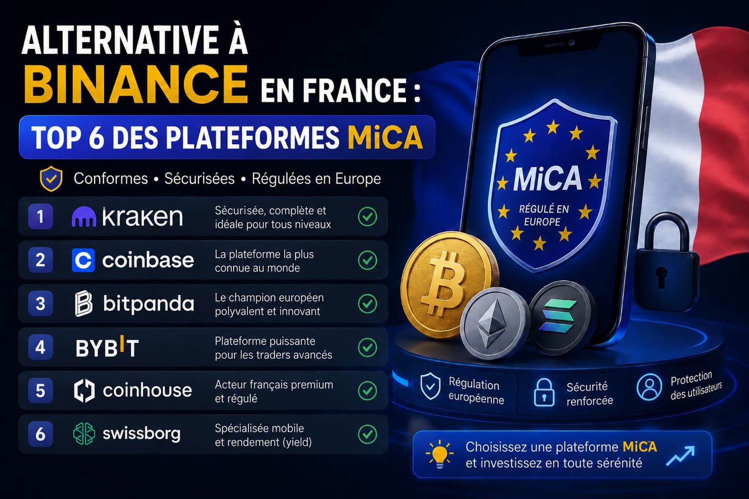 Alternatives à Binance en France : le comparatif des plateformes régulées en 2026