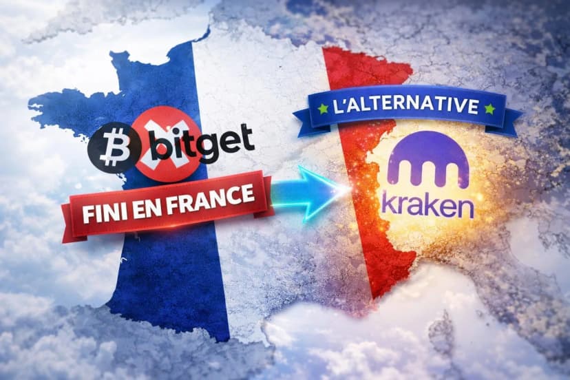 Image de l'article : Bitget ferme en France : les meilleures alternatives pour les utilisateurs français en 2026 Illustration de l'article Bitget ferme en France : les meilleures alternatives pour les utilisateurs français en 2026