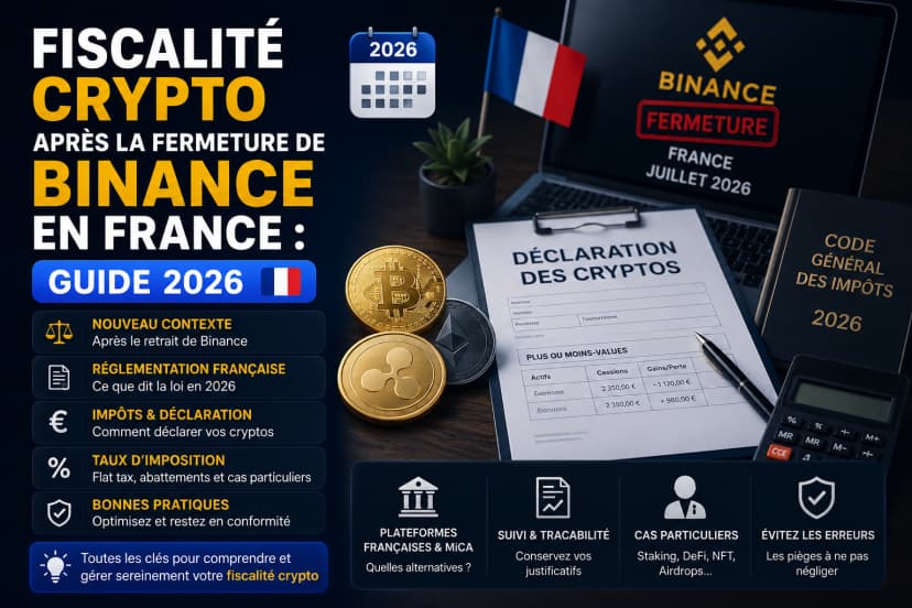 Fiscalité crypto après la fermeture de Binance en France : guide 2026