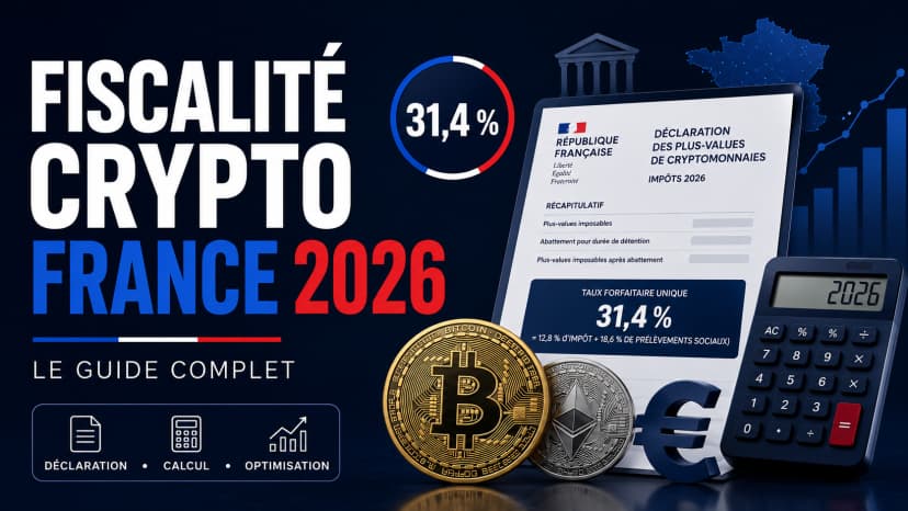 Image de l'article : Guide Pratique : fiscalité crypto France 2026 Illustration de l'article Guide Pratique : fiscalité crypto France 2026