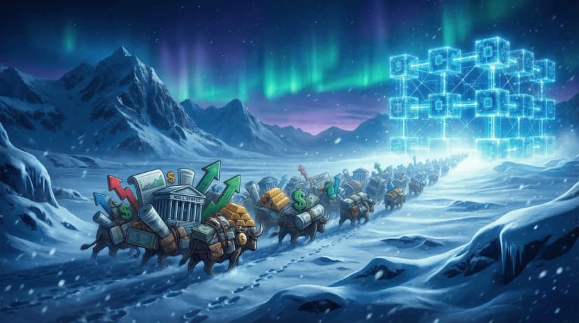 Image de l'article : La Grande Migration : comment les marchés traditionnels basculent sur la blockchain Illustration de l'article La Grande Migration : comment les marchés traditionnels basculent sur la blockchain