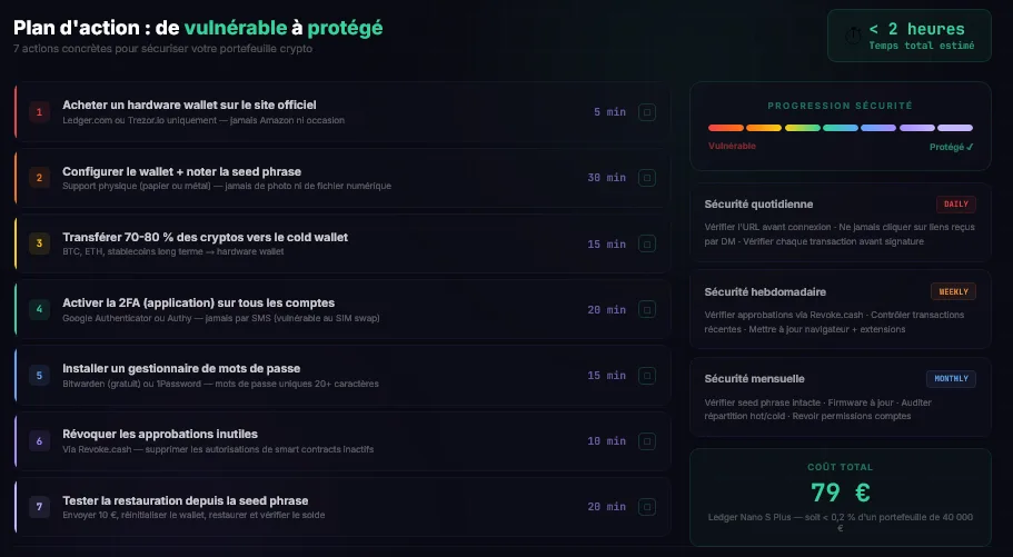 Checklist de securite crypto