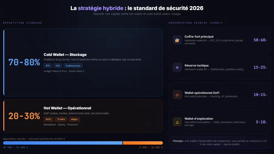 Strategie hybride hot wallet cold wallet